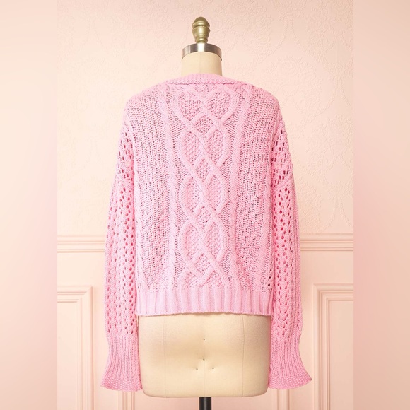 Pink Knit Cardigan size small - Picture 3 of 5